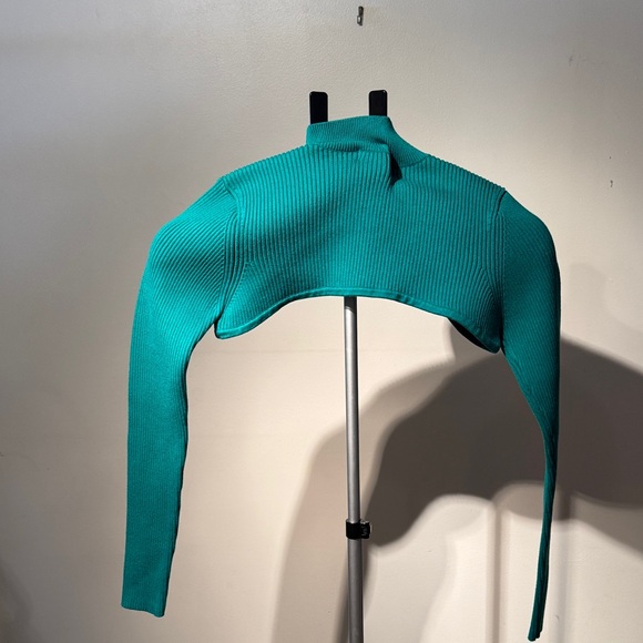 Fleur du Mal Teal Ribbed Knit Top - Picture 3 of 4